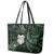 New Zealand Aotearoa Leather Tote Bag Maori Wheku Paua Shell Glitter Green