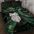 New Zealand Aotearoa Quilt Bed Set Maori Wheku Paua Shell Glitter Green