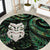 New Zealand Aotearoa Round Carpet Maori Wheku Paua Shell Glitter Green