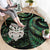 New Zealand Aotearoa Round Carpet Maori Wheku Paua Shell Glitter Green