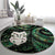 New Zealand Aotearoa Round Carpet Maori Wheku Paua Shell Glitter Green