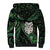 New Zealand Aotearoa Sherpa Hoodie Maori Wheku Paua Shell Glitter Green