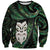 New Zealand Aotearoa Sweatshirt Maori Wheku Paua Shell Glitter Green