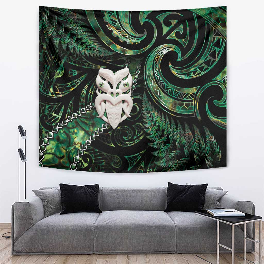 New Zealand Aotearoa Tapestry Maori Wheku Paua Shell Glitter Green LT05 Green - Polynesian Pride