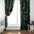 New Zealand Aotearoa Window Curtain Maori Wheku Paua Shell Glitter Green