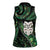 New Zealand Aotearoa Women Sleeveless Polo Shirt Maori Wheku Paua Shell Glitter Green