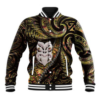New Zealand Aotearoa Baseball Jacket Maori Wheku Paua Shell Glitter Gold LT05 Unisex Gold - Polynesian Pride