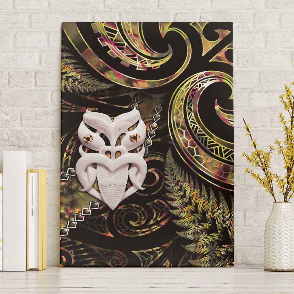 New Zealand Aotearoa Canvas Wall Art Maori Wheku Paua Shell Glitter Gold LT05 Without Frame Gold - Polynesian Pride