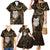 New Zealand Aotearoa Family Matching Mermaid Dress and Hawaiian Shirt Maori Wheku Paua Shell Glitter Gold