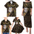 New Zealand Aotearoa Family Matching Puletasi and Hawaiian Shirt Maori Wheku Paua Shell Glitter Gold