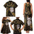 New Zealand Aotearoa Family Matching Tank Maxi Dress and Hawaiian Shirt Maori Wheku Paua Shell Glitter Gold