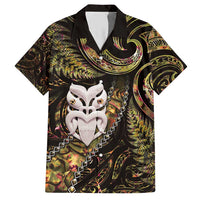 New Zealand Aotearoa Hawaiian Shirt Maori Wheku Paua Shell Glitter Gold LT05 Gold - Polynesian Pride