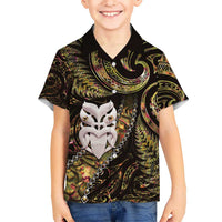 New Zealand Aotearoa Hawaiian Shirt Maori Wheku Paua Shell Glitter Gold LT05 - Polynesian Pride