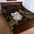 New Zealand Aotearoa Quilt Bed Set Maori Wheku Paua Shell Glitter Gold