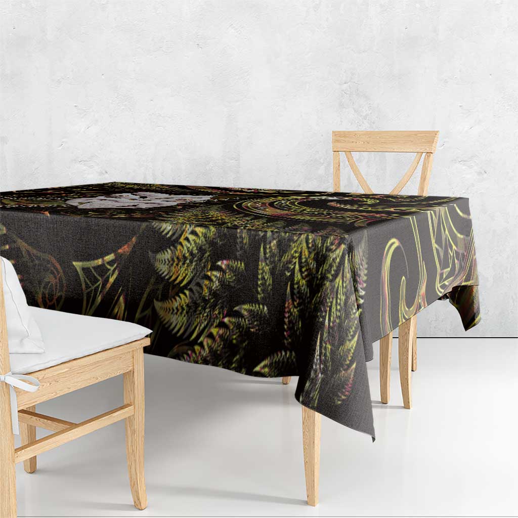 New Zealand Aotearoa Tablecloth Maori Wheku Paua Shell Glitter Gold LT05 - Polynesian Pride