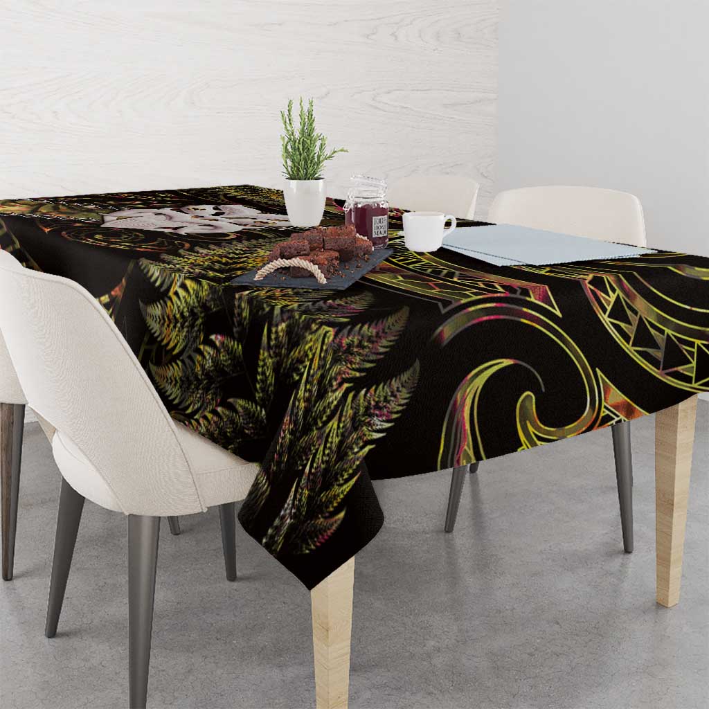 New Zealand Aotearoa Tablecloth Maori Wheku Paua Shell Glitter Gold LT05 - Polynesian Pride