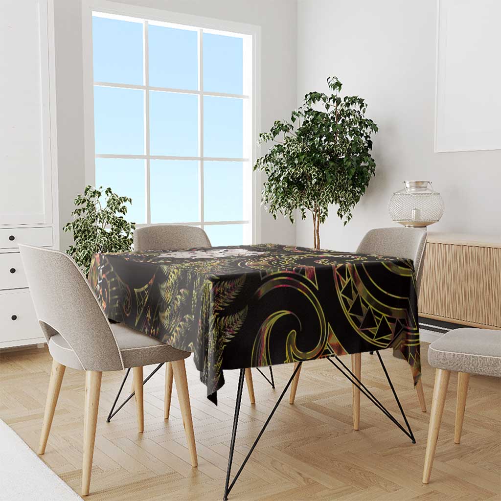 New Zealand Aotearoa Tablecloth Maori Wheku Paua Shell Glitter Gold LT05 - Polynesian Pride