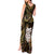 New Zealand Aotearoa Tank Maxi Dress Maori Wheku Paua Shell Glitter Gold