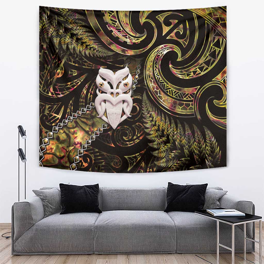 New Zealand Aotearoa Tapestry Maori Wheku Paua Shell Glitter Gold LT05 Gold - Polynesian Pride