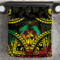 Aloha Tropical Palm Trees Bedding Set Reggae Polynesian Pattern LT05 Black - Polynesian Pride