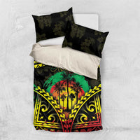 Aloha Tropical Palm Trees Bedding Set Reggae Polynesian Pattern LT05 US Twin 172cm x 218cm Black - Polynesian Pride