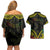 Aloha Tropical Palm Trees Couples Matching Off Shoulder Short Dress and Hawaiian Shirt Reggae Polynesian Pattern