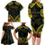 Aloha Tropical Palm Trees Family Matching Long Sleeve Bodycon Dress and Hawaiian Shirt Reggae Polynesian Pattern