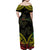 Aloha Tropical Palm Trees Family Matching Off Shoulder Maxi Dress and Hawaiian Shirt Reggae Polynesian Pattern