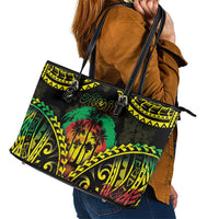 Aloha Tropical Palm Trees Leather Tote Bag Reggae Polynesian Pattern LT05 - Polynesian Pride