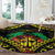 Aloha Tropical Palm Trees Round Carpet Reggae Polynesian Pattern