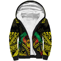 Aloha Tropical Palm Trees Sherpa Hoodie Reggae Polynesian Pattern LT05 Unisex Black - Polynesian Pride