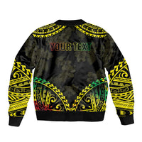 Aloha Tropical Palm Trees Sleeve Zip Bomber Jacket Reggae Polynesian Pattern LT05 - Polynesian Pride