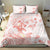 Polynesia Hammerhead Shark Bedding Set Tropical Flowers Tribal Pattern Peach