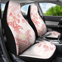 Polynesia Hammerhead Shark Car Seat Cover Tropical Flowers Tribal Pattern Peach LT05 - Polynesian Pride