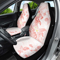 Polynesia Hammerhead Shark Car Seat Cover Tropical Flowers Tribal Pattern Peach LT05 - Polynesian Pride