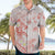 Polynesia Hammerhead Shark Hawaiian Shirt Tropical Flowers Tribal Pattern Peach