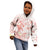 Polynesia Hammerhead Shark Kid Hoodie Tropical Flowers Tribal Pattern Peach