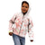 Polynesia Hammerhead Shark Kid Hoodie Tropical Flowers Tribal Pattern Peach