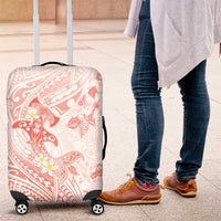 Polynesia Hammerhead Shark Luggage Cover Tropical Flowers Tribal Pattern Peach LT05 Peach - Polynesian Pride