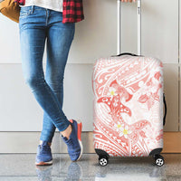 Polynesia Hammerhead Shark Luggage Cover Tropical Flowers Tribal Pattern Peach LT05 - Polynesian Pride