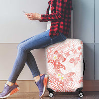 Polynesia Hammerhead Shark Luggage Cover Tropical Flowers Tribal Pattern Peach LT05 - Polynesian Pride