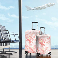 Polynesia Hammerhead Shark Luggage Cover Tropical Flowers Tribal Pattern Peach LT05 - Polynesian Pride