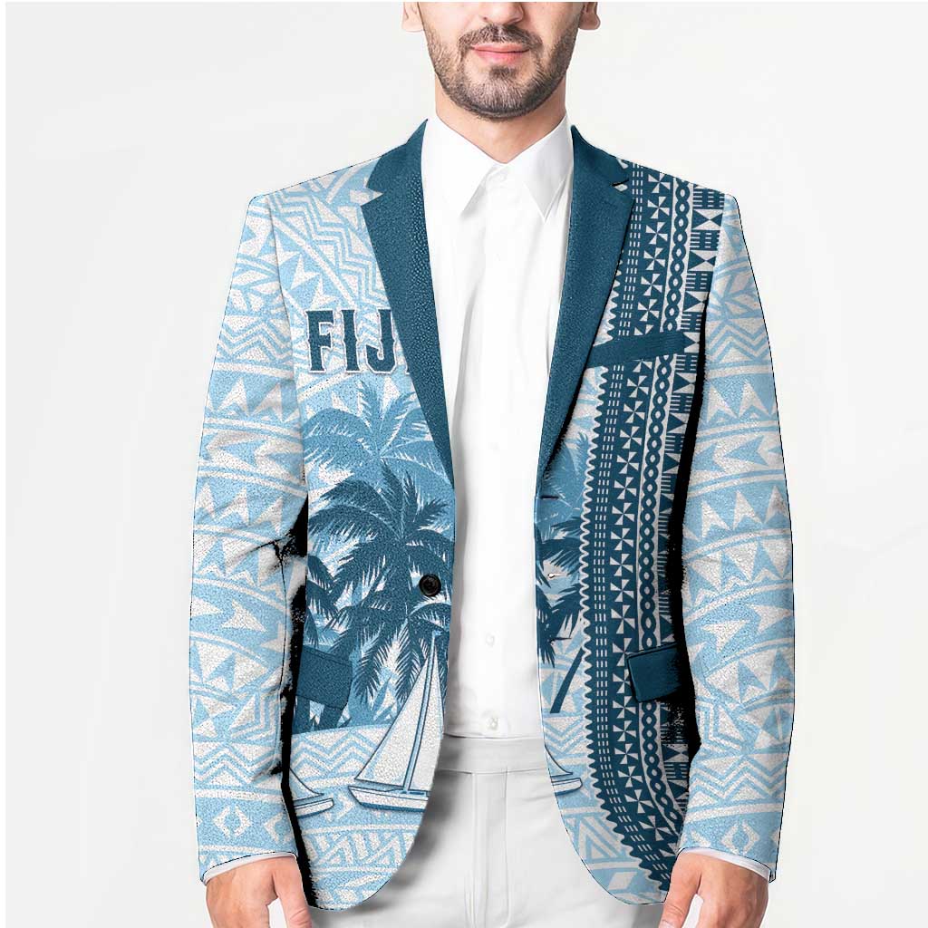 Custom Fiji Regatta Blazer Palm Tree Tapa Pattern LT05 - Polynesian Pride
