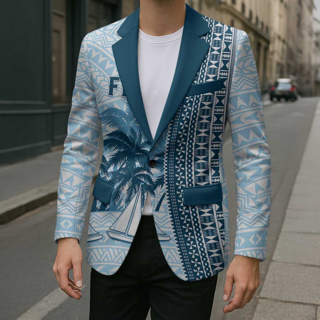 Custom Fiji Regatta Blazer Palm Tree Tapa Pattern LT05 - Polynesian Pride