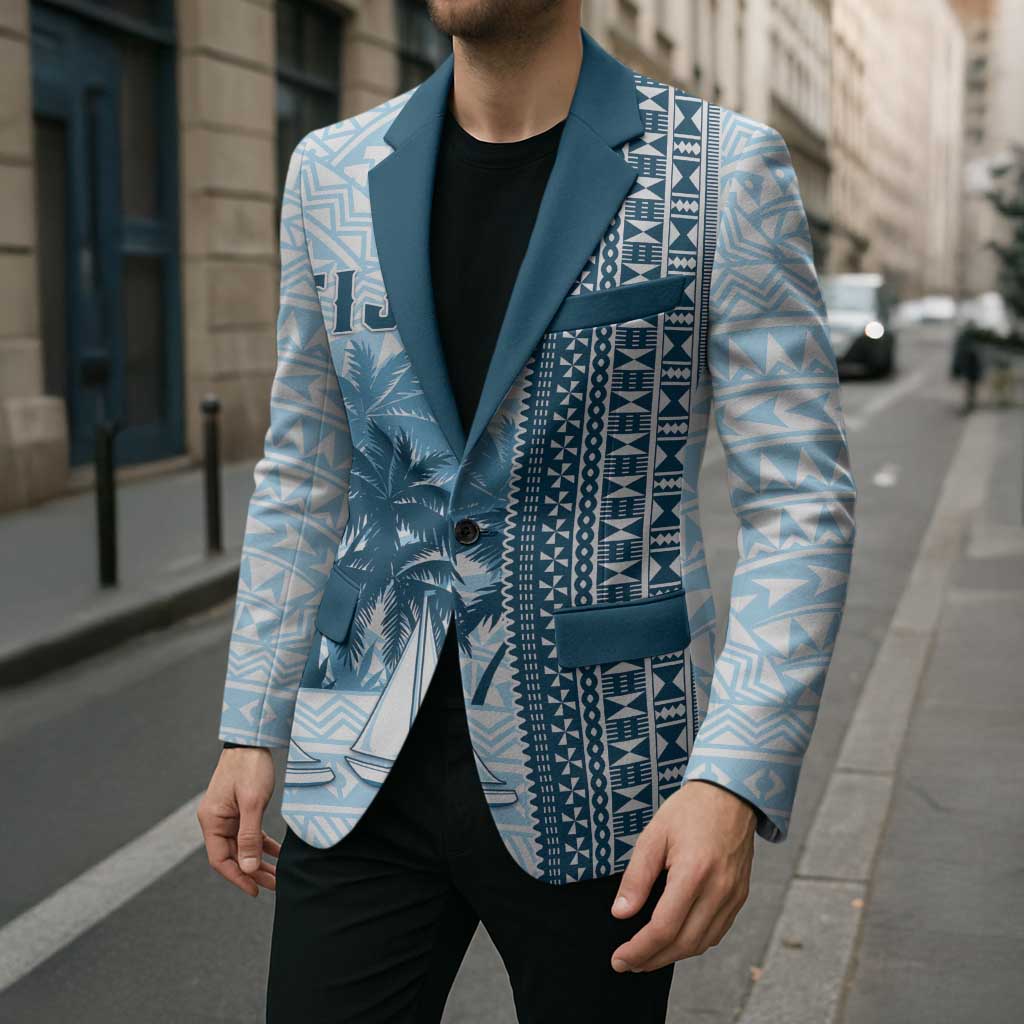 Custom Fiji Regatta Blazer Palm Tree Tapa Pattern LT05 - Polynesian Pride