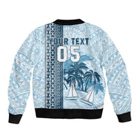 Custom Fiji Regatta Bomber Jacket Palm Tree Tapa Pattern LT05 - Polynesian Pride
