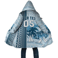 Custom Fiji Regatta Cloak Palm Tree Tapa Pattern LT05 Unisex Blue - Polynesian Pride
