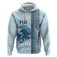 Custom Fiji Regatta Hoodie Palm Tree Tapa Pattern LT05 Pullover Hoodie Blue - Polynesian Pride