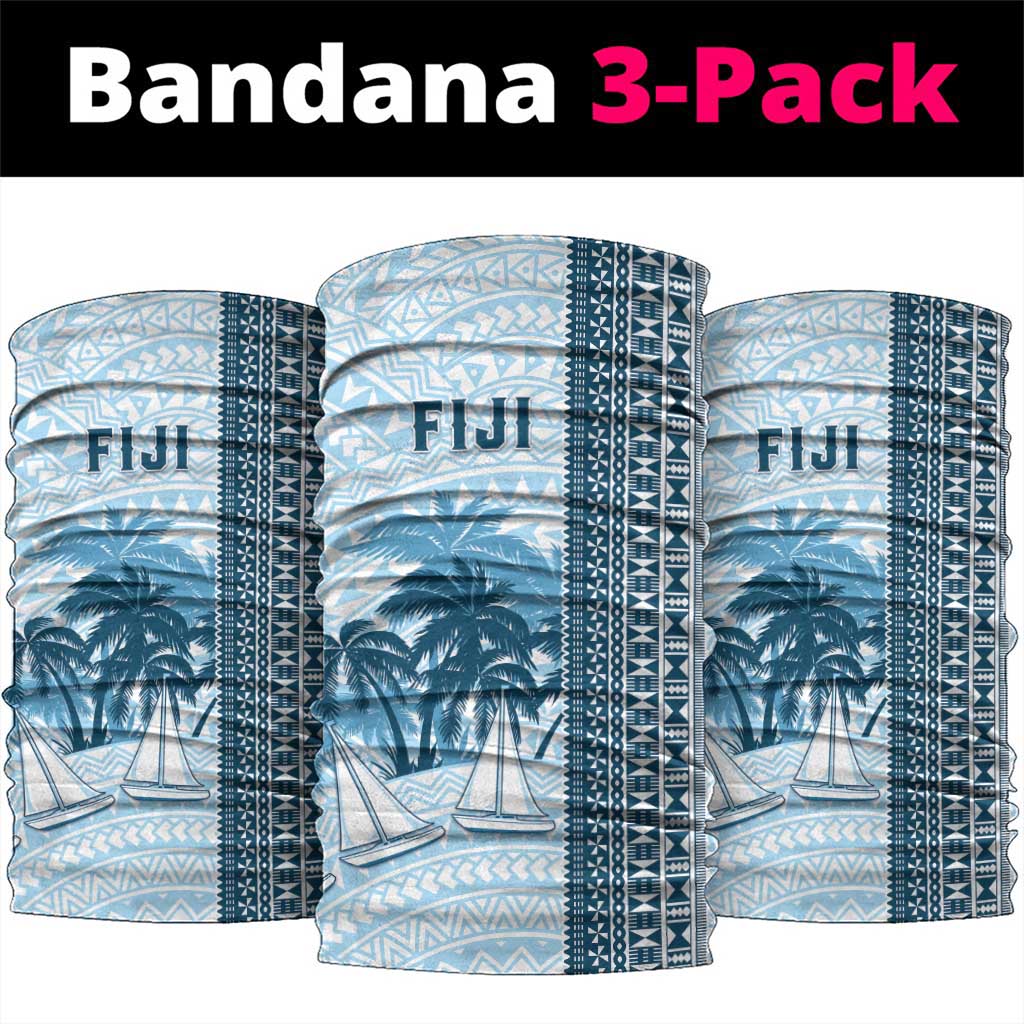 Fiji Regatta Neck Gaiter Palm Tree Tapa Pattern LT05 package One Size: 25*50cm Blue - Polynesian Pride