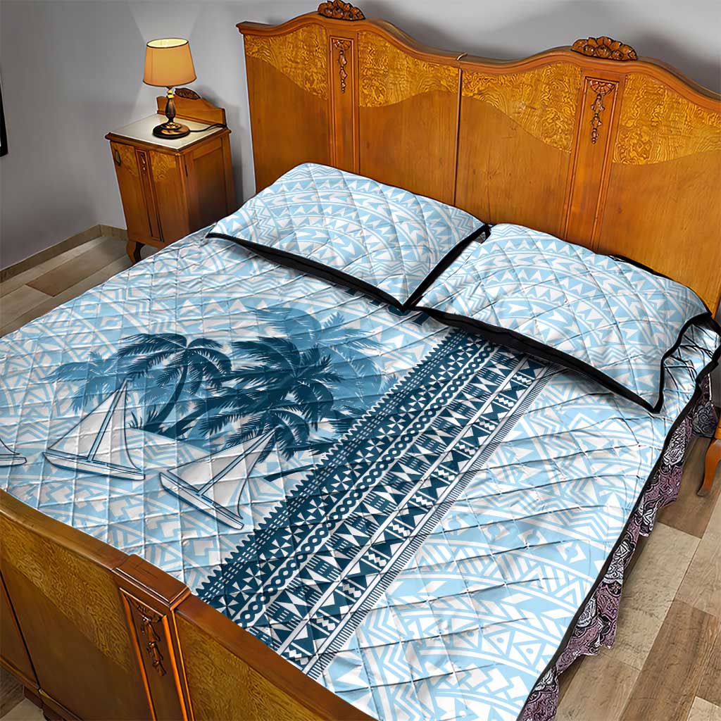 Fiji Regatta Quilt Bed Set Palm Tree Tapa Pattern LT05 - Polynesian Pride